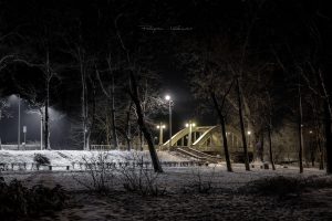 Most 3 Maja zimą w nocy